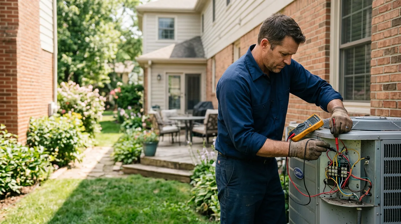 HVAC technician working near Ludlow, MA
